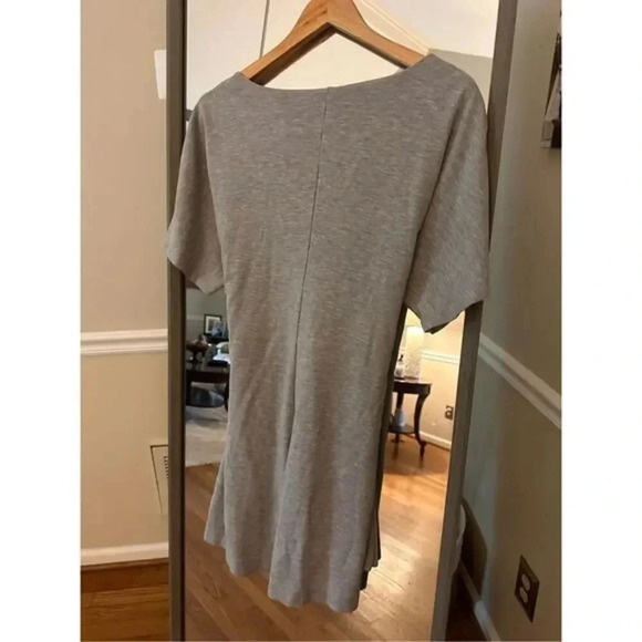 Express Super Soft Gray T-Shirt Dress with Waist Tie – Size Large - Picture 4 of 5